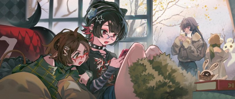 动漫女孩 · 兽耳 · 短发 2370x1000 #5g1285