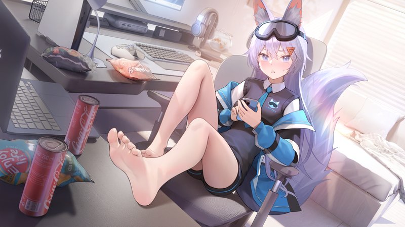动漫女孩 · 长发 · 蓝眼睛 3840x2160 #6lev3l
