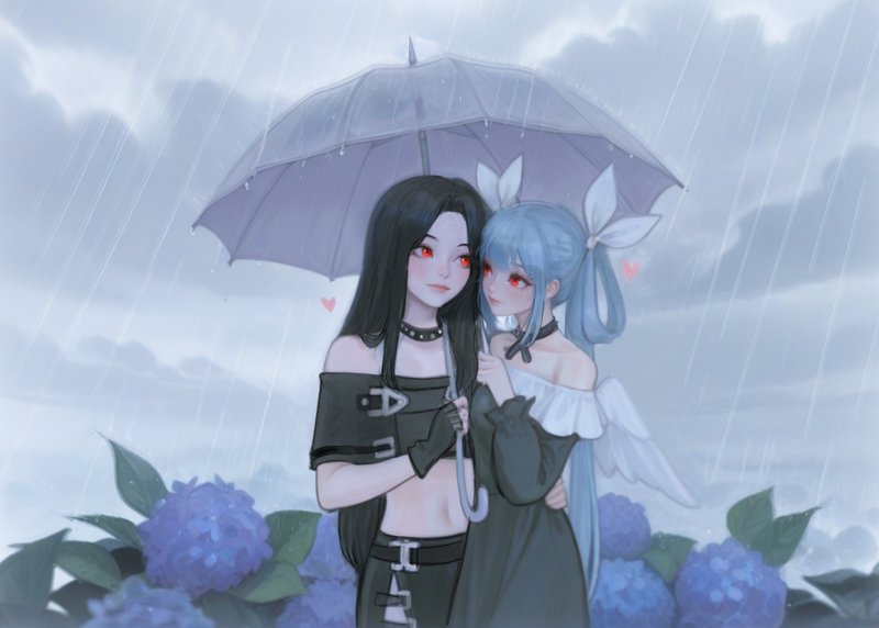 树叶 · 雨 · 蓝发 1698x1214 #e88jqo