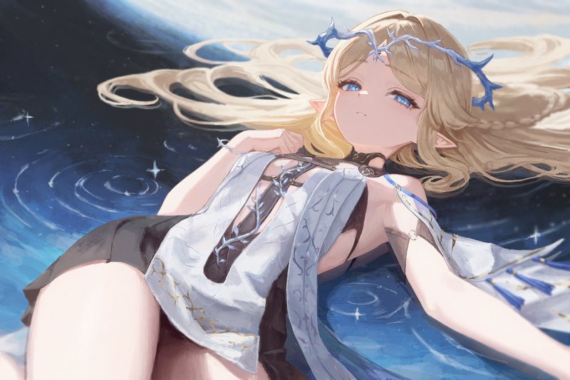动漫 · 动漫女孩 · 水 1400x933 #e8oolk