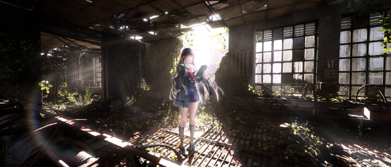 动漫女孩 · 阳光 · 长发 5040x2160 #e8vw3r
