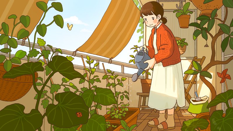 植物 · 瓢虫 · 蝴蝶 1920x1080 #e8z8pr