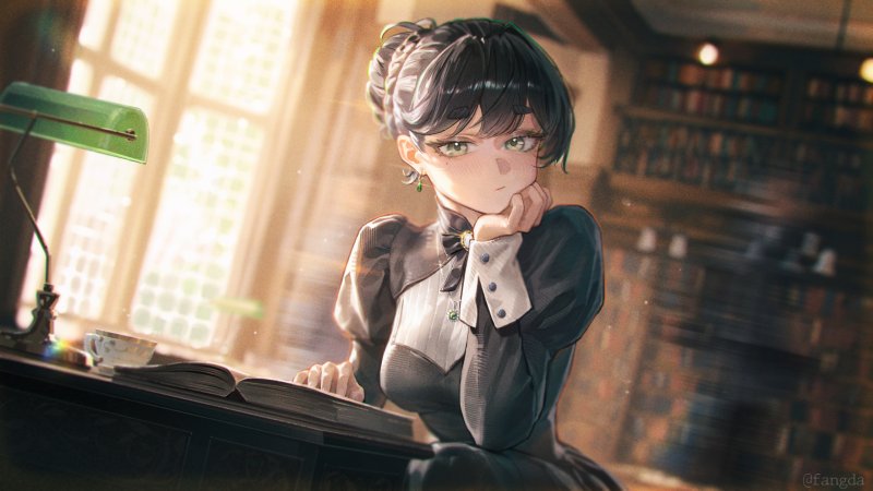 动漫女孩 · 景深 · 阳光 2560x1440 #gw1vyl