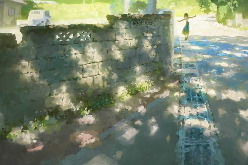 动漫女孩 · 树木 · 阳光 1800x1200 #qrolo7