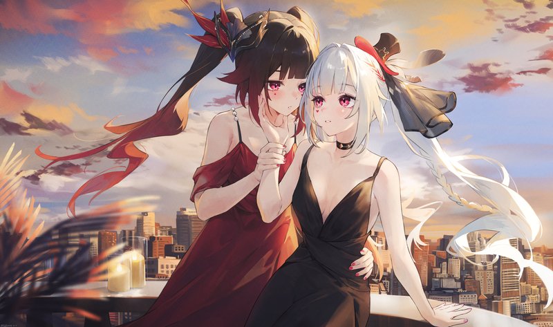 动漫女孩 · 城市风景 · 城市 5609x3316 #rqe67w