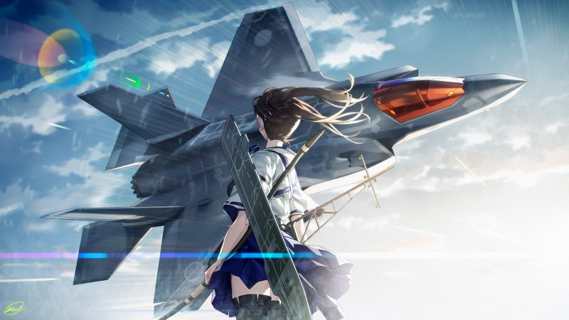 动漫女孩 · 阳光 · 过膝袜 2000x1125 #rqrqwm