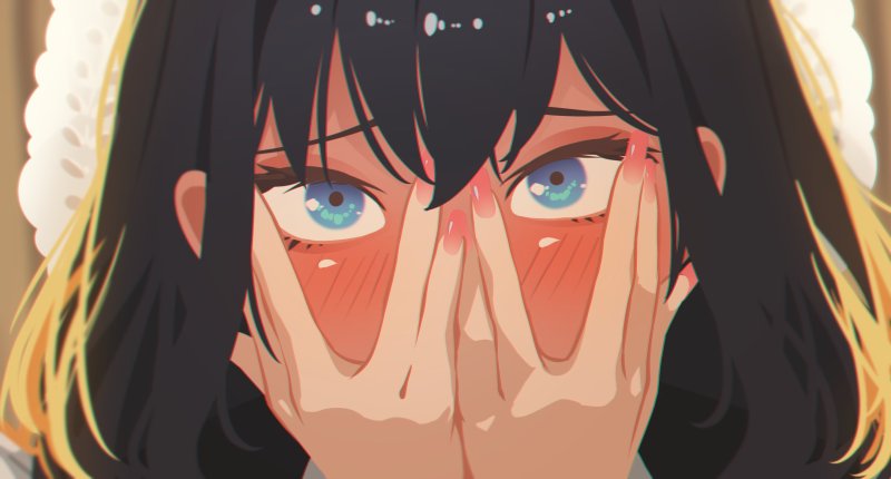 动漫女孩 · 脸红 · 长发 2638x1418 #w5xwqr