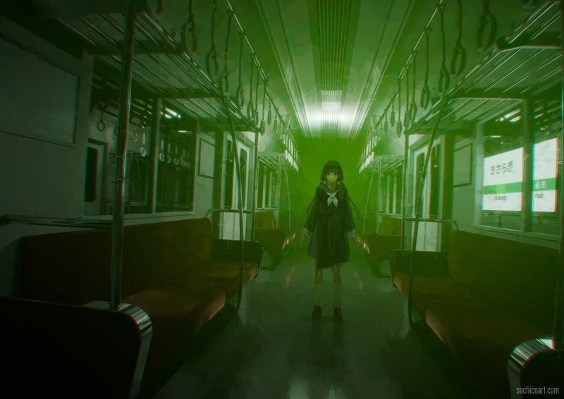 动漫女孩 · 校服 · 火车 4093x2894 #zpvgxw